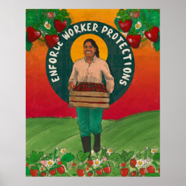 Póster poster "Hacer cumplir las protecciones a los traba