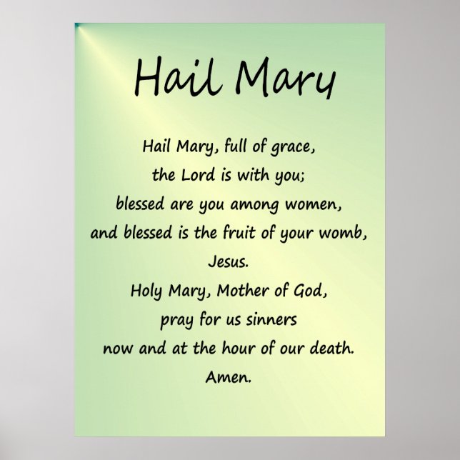 Póster Poster ~ Hail Mary Christian Prayer (Frente)