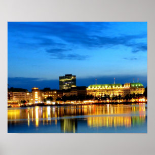 Póster Poster Hamburg Harbour Hafen Deutschland Alster