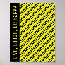 Póster Poster Happy Sonriendo Rostros Personalizado Texto