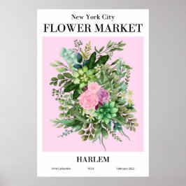 Póster Poster Harlem del mercado de flores de Nueva York