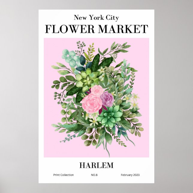 Póster Poster Harlem del mercado de flores de Nueva York (Frente)