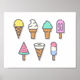 Póster Poster helado - escoja su propio color de fondo!