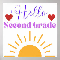 poster "Hello Second Grado" de Sunshine Classroom