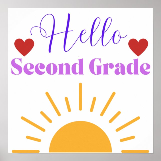 Póster poster "Hello Second Grado" de Sunshine Classroom (Frente)
