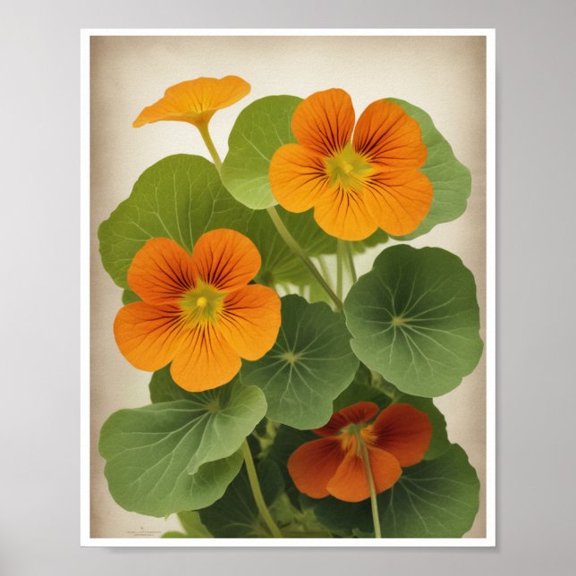 Póster Poster Hermoso Nasturtium Flor Wall Art Decor (Frente)