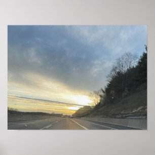 Póster Poster Highway Sunset