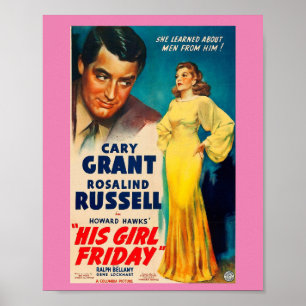 Póster Poster His Girl Friday-Cary Grant Rosalind Russell