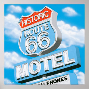 Póster Poster histórico del motel de la ruta 66