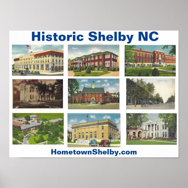 Póster Poster Histórico Shelby NC (Frente)