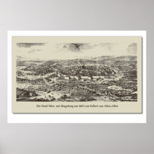 Póster Poster Historische Karte Österreich Wien 1683