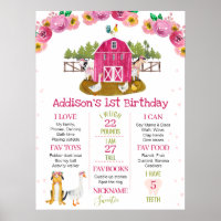 Poster hito de cumpleaños de la granja de granos r