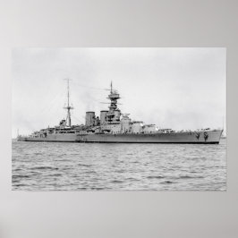 Póster Poster HMS Hood de 16,5" x 11"