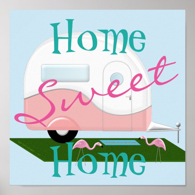 Póster Poster Hogar Dulce de Camper Rosa (Frente)