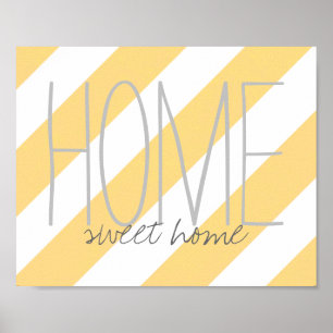 Póster poster hogar dulce hogar cita rayas amarillas