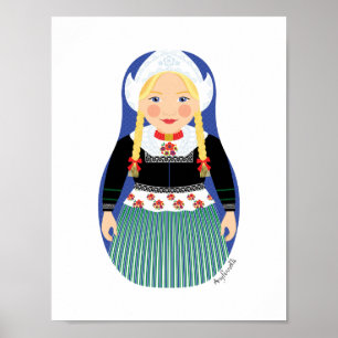 Póster Poster holandés Matryoshka