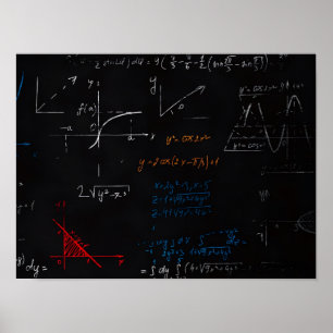 Póster Poster horizontal matemática