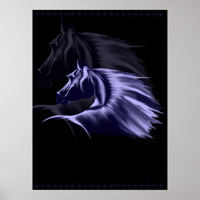 Póster Poster Horse Silhouette (Frente)