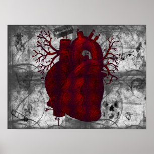 Póster Poster humano oscuro del corazón