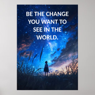 Póster Poster humilde de motivación de cita inspiradora