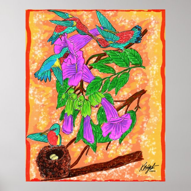 Póster Poster Hummingbirds (Frente)