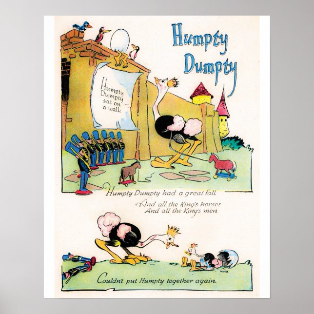 Póster Poster "Humpty Dumpty" (rima de la enfermera) (Frente)