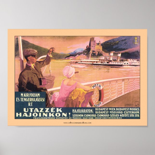 Póster Poster húngaro del ferry del Danubio (Frente)