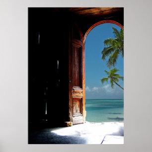 Póster Poster ideal tropical de la puerta