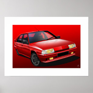 Póster Poster ilustrado 16V de Citroen BX