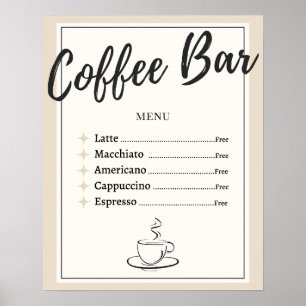 Póster Poster/impresión de barra de café (sin marco) - 16