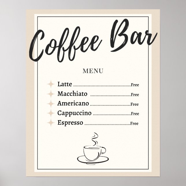 Póster Poster/impresión de barra de café (sin marco) - 16 (Frente)