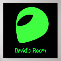 Poster/impresión de cabeza de alienígena verde