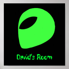 Póster Poster/impresión de cabeza de alienígena verde