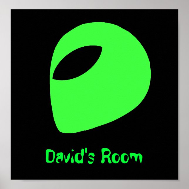 Póster Poster/impresión de cabeza de alienígena verde (Frente)