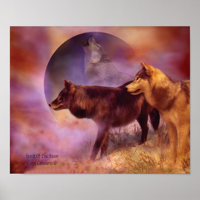 Póster Poster/Impresión De Espíritus Del Lobo De La Luna (Frente)
