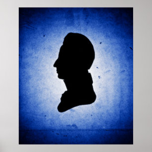 Póster poster/impresión de "Man Silhouette on Blue"