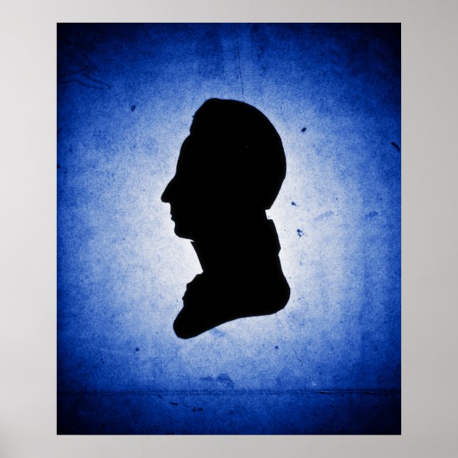 Póster poster/impresión de "Man Silhouette on Blue" (Frente)