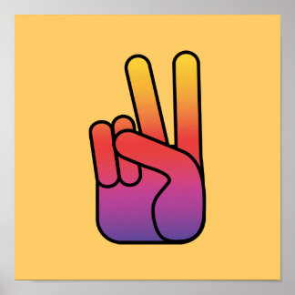 Póster Poster/impresión de Rótulo de mano de paz