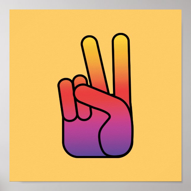 Póster Poster/impresión de Rótulo de mano de paz (Frente)