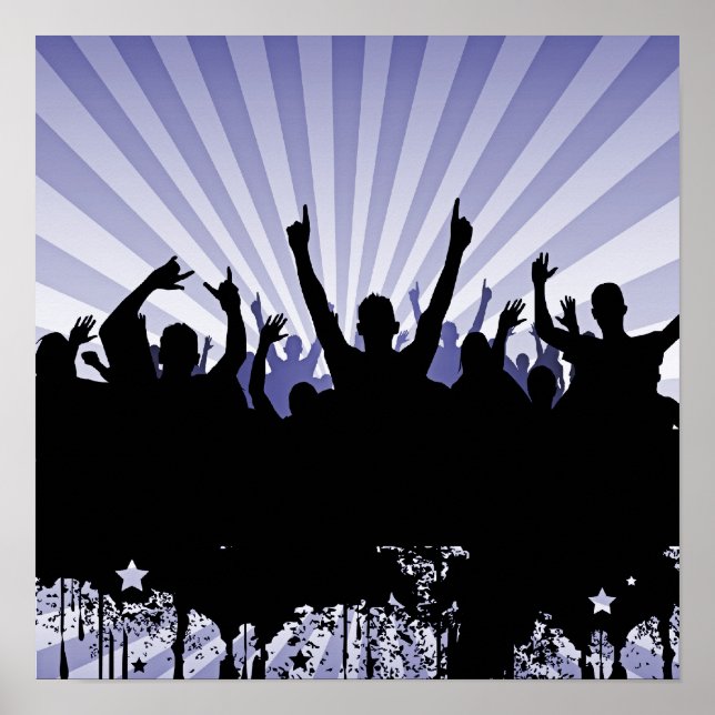 Póster POSTER/IMPRESIÓN Fiesta Grunge Crowd Silhouette In (Frente)