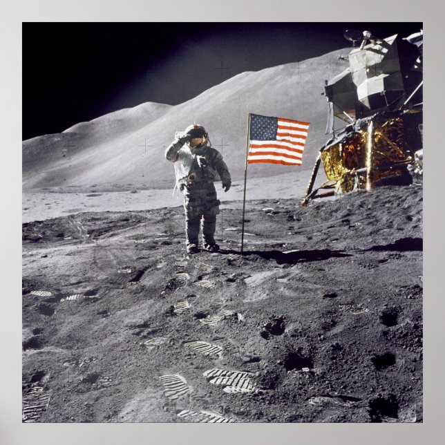 Póster Poster/Impresión: Hombre en la Luna - NASA 1969 (Frente)