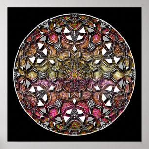 Póster Poster/Impresión: Kaleidoscopio de cristal metálic