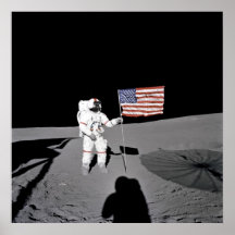 Poster/Impresión: Moonwalk y la bandera estadounid