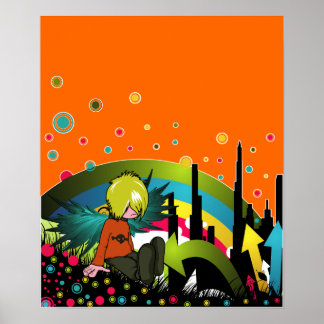 Póster Poster/Impresión: Niño emo bajo arcoiris silencios
