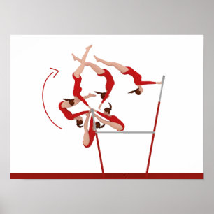 Póster Poster impresionante de la gimnasia - barras