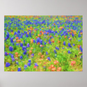 Póster Poster impresionista del Bluebonnet