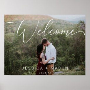 Póster Poster impreso de bienvenida de Boda fotográfico d