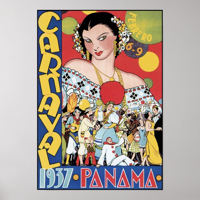 Póster Poster/Imprimir: Carnaval de Panamá 1937 (Frente)