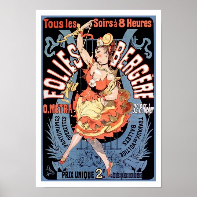 Póster Poster/Imprimir: Folies Bergere - Cheret (Frente)
