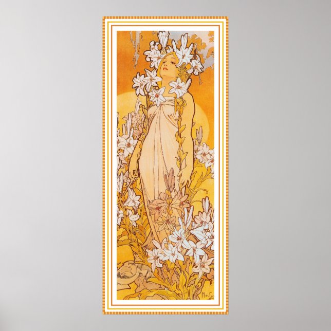 Póster Poster/Imprimir: Mucha - Flores - Lily (Frente)